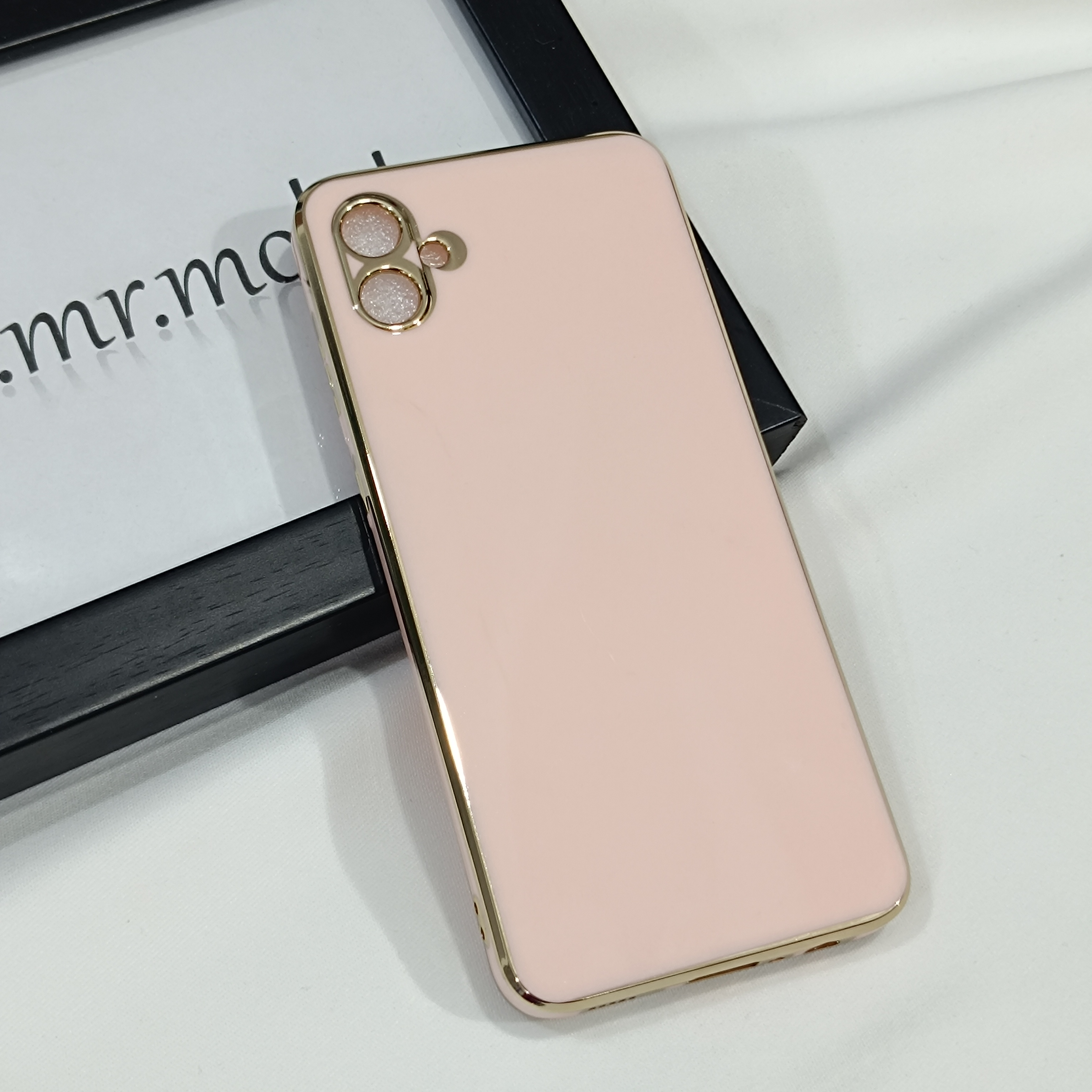 کاور دور طلایی صورتی گوشی Samsung A 04e/ قاب موبایل سامسونگ آ04 ای/A04e